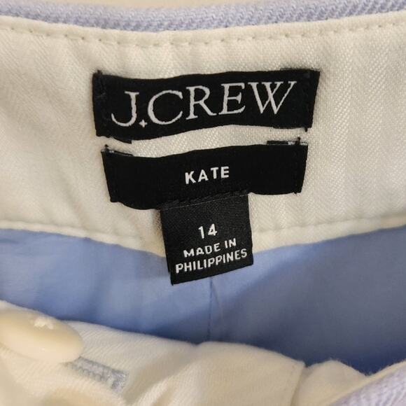 NWT J. Crew Kate Straight-Leg Pant In Stretch Linen Blend Light Blue 14 - Picture 3 of 7